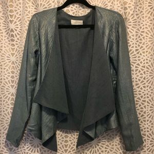 Waterfall metallic blue blazer